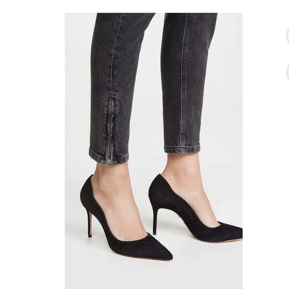 SCHUTZ Black Suede Analira Pointed Toe Pump Heels 9.5US - Picture 3 of 10